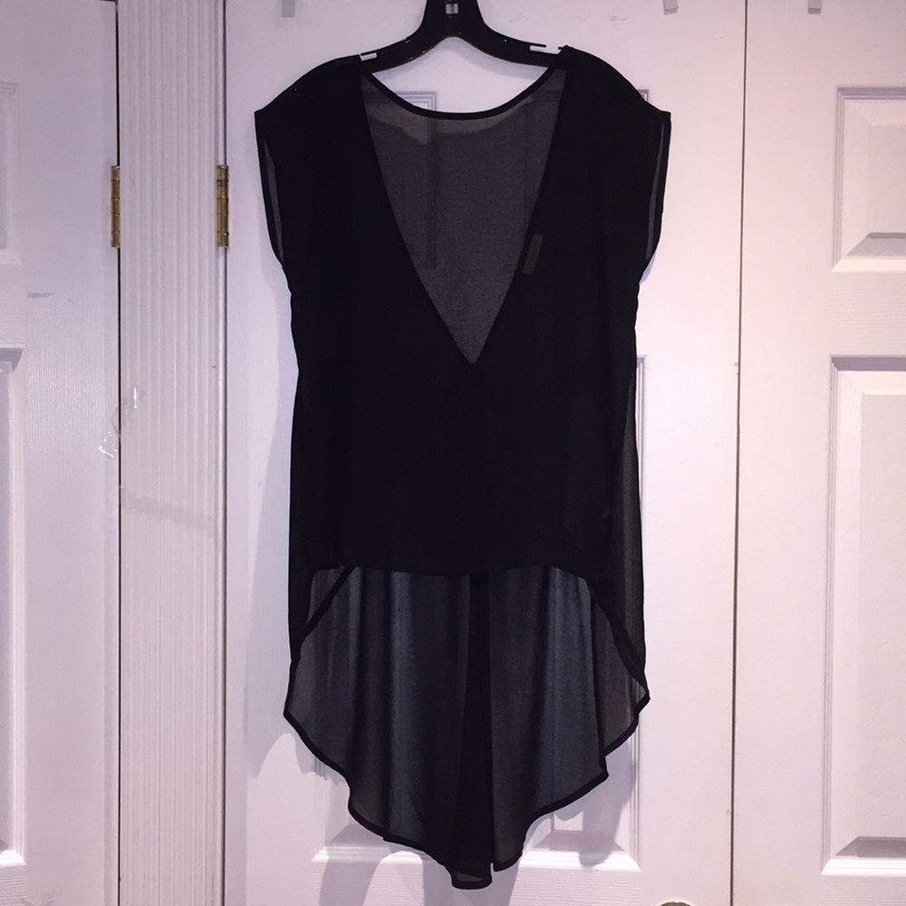 Phanuel sheer black see through swim cover up